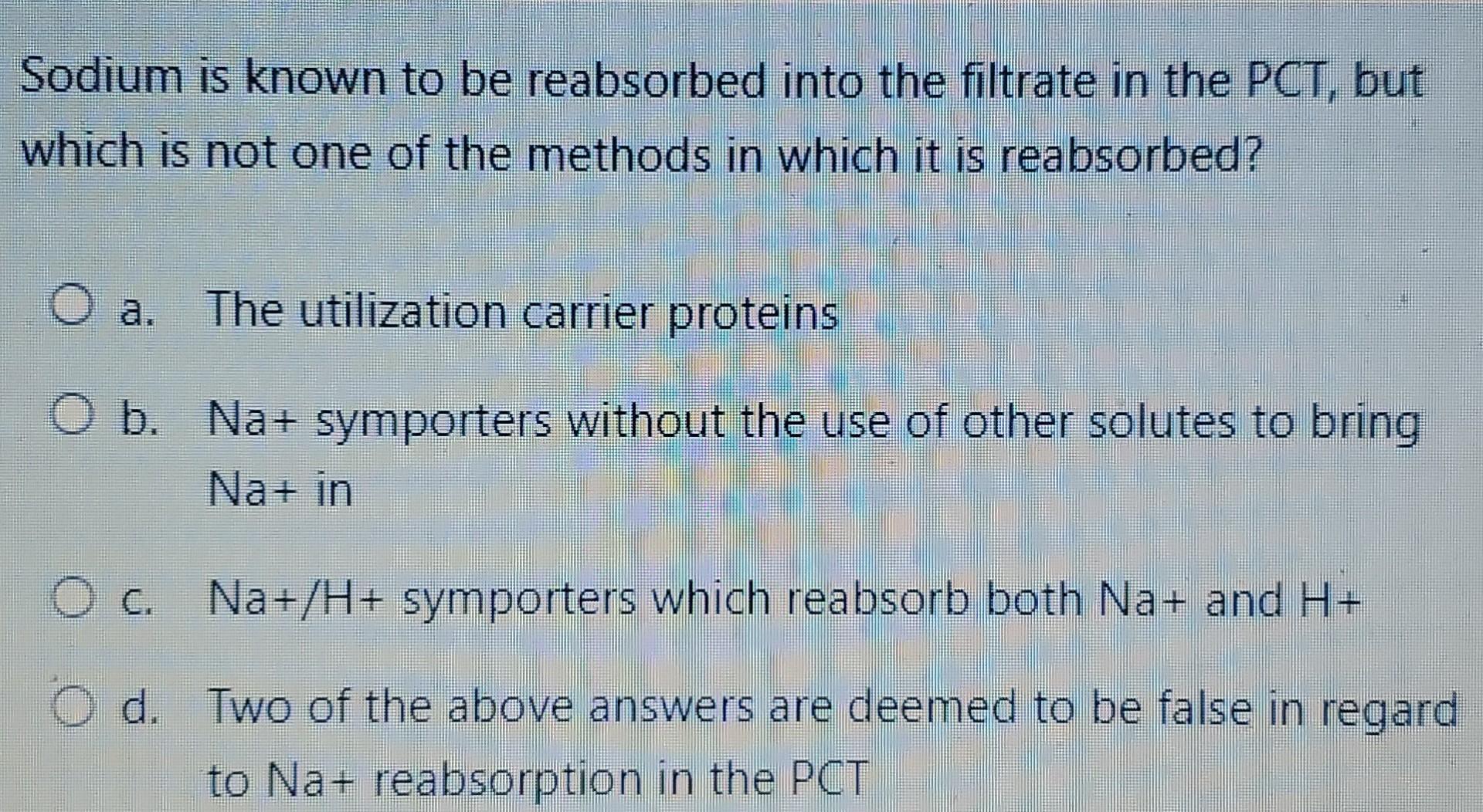 Solved If facultative water reabsorption occurs in the later