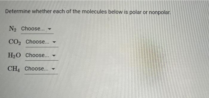 Solved Determine whether each of the molecules below is | Chegg.com