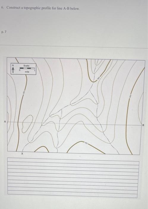 Solved 6. Construct a topographic profile for line A-B | Chegg.com