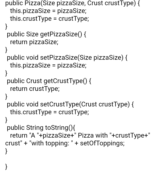 Solved Please solve Pizza class and functions related to it | Chegg.com