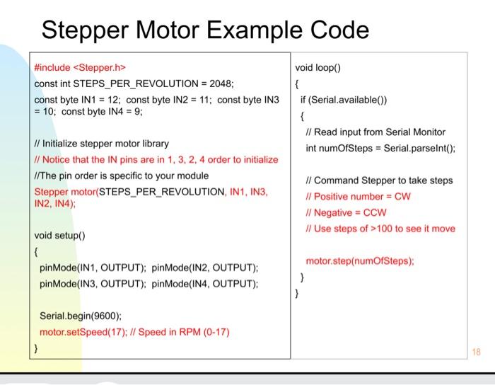 2. Demonstrate that you can control a stepper motor. Circuit Diagram