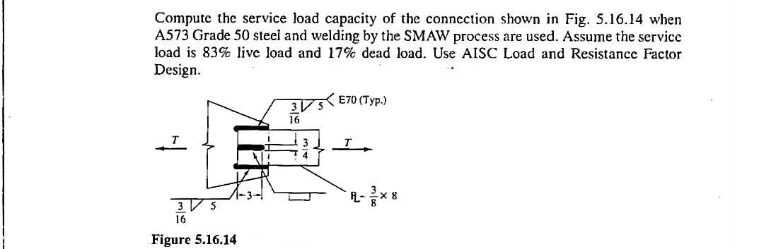 Service Load Design Compute the service load capacity of the connection | Chegg.com