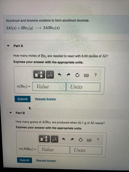 Solved Aluminum and bromine combine to form aluminum | Chegg.com