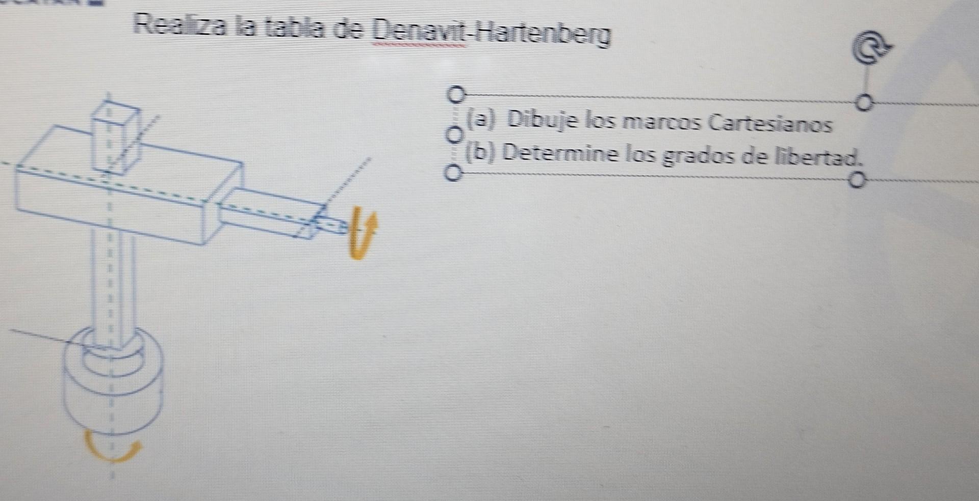 Realiza la tabla de Denavit-Hartenberg