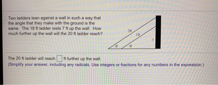 Two ladders are leaning against a wall in such a way that they