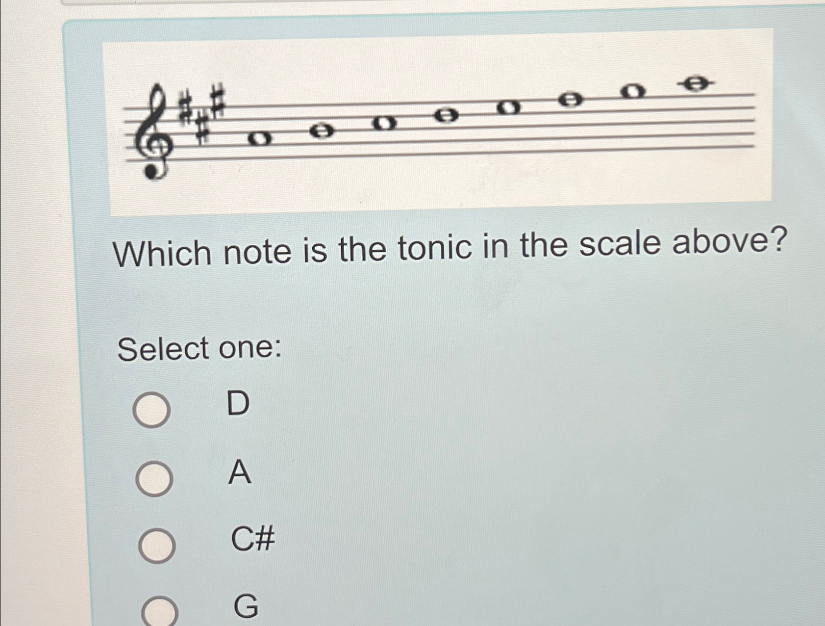 Solved Which note is the tonic in the scale above?Select | Chegg.com