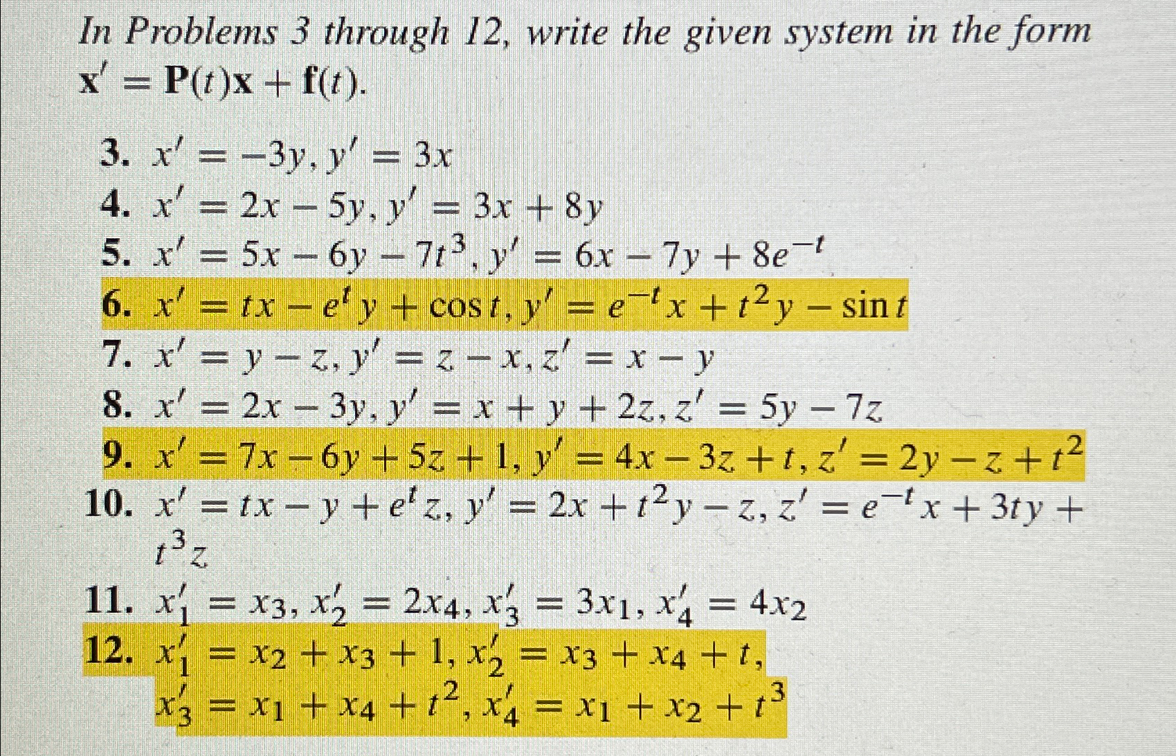 Solved Please solve the ones highlighted with yellow | Chegg.com