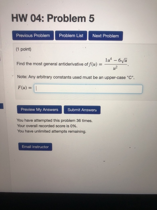 Solved HW 04: Problem 5 Next Problem Problem List Previous | Chegg.com