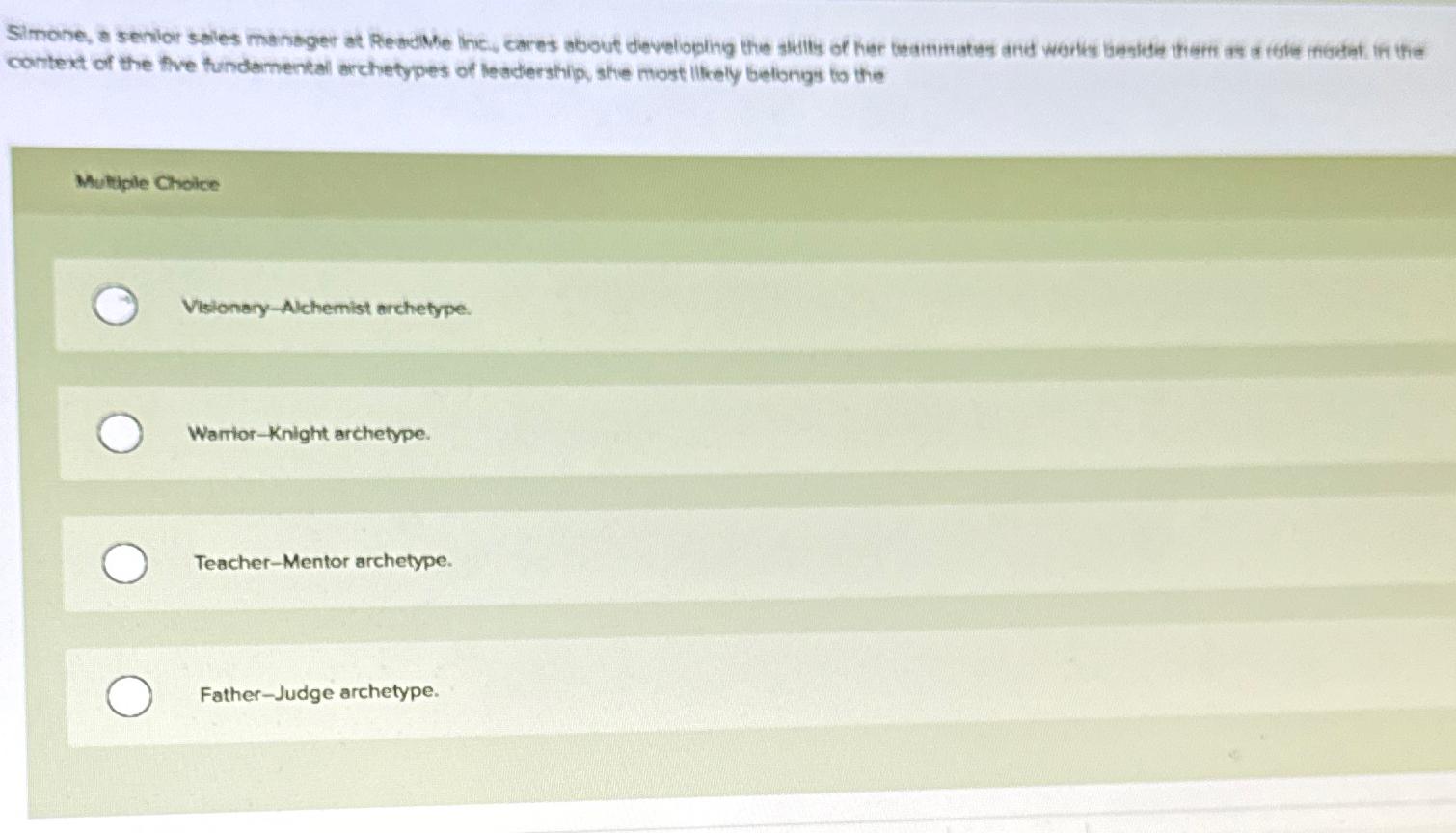 Solved context of the the fundarnental archetypes of | Chegg.com