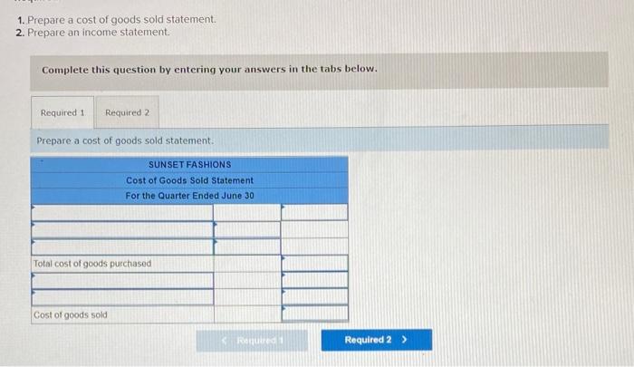 Solved Exercise 2-49 (Algo) Prepare Statements for a | Chegg.com