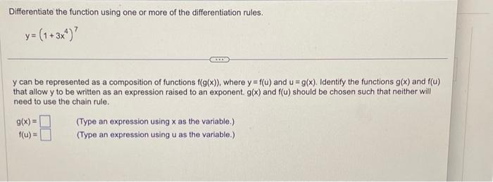 Solved Differentiate the function using one or more of the | Chegg.com