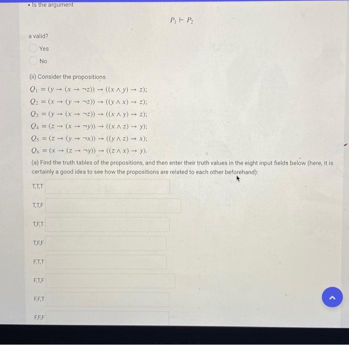 Solved Consider The Propositions P = (-x Y) = X; P = (y^x) - | Chegg.com