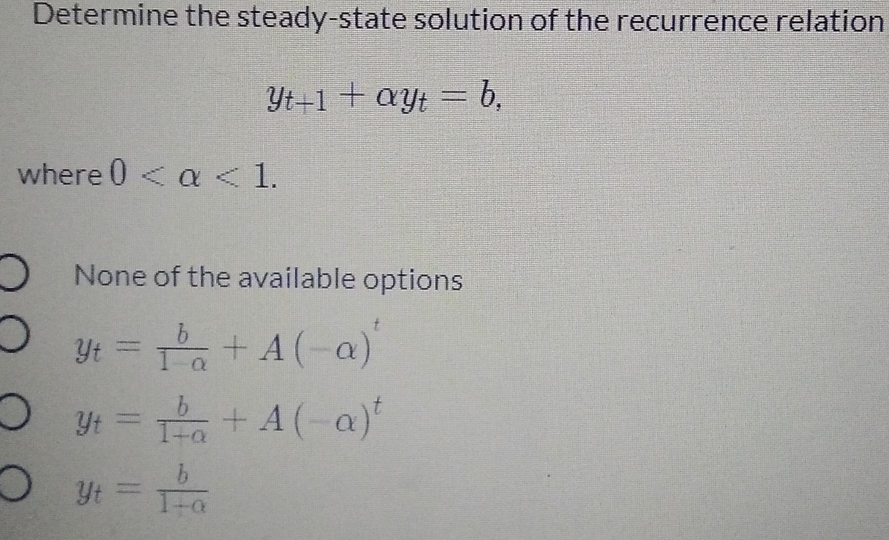 Solved Determine the steady-state solution of the recurrence | Chegg.com
