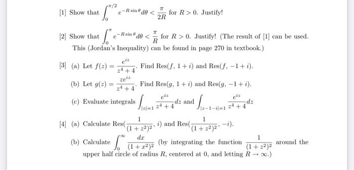 Solved Complex analysis and calculus examples help. First | Chegg.com