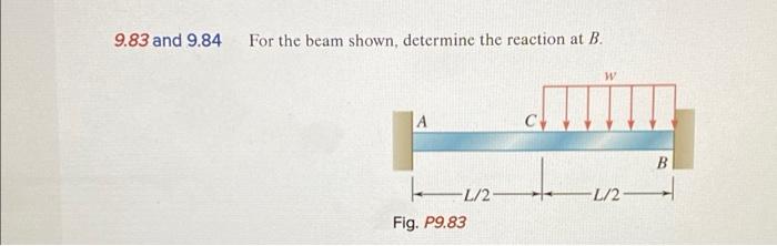 Solved 9.83 And 9.84 For The Beam Shown, Determine The | Chegg.com