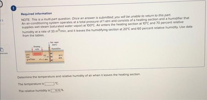 Required information
NOTE. This is a mult-part question. Once an answer is submitted, you will be unable to return to this pa