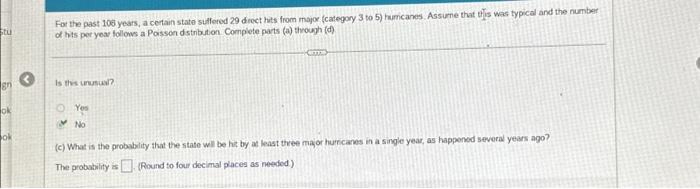 Solved Stu gn ok ok For the past 108 years, a certain state | Chegg.com