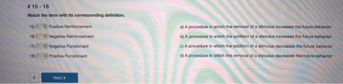 Solved # 15 - 18 Match the term with its corresponding | Chegg.com