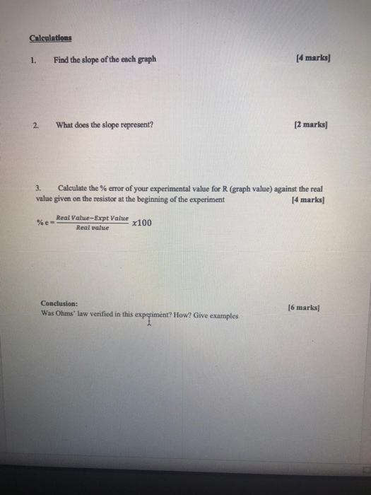 Solved Gol The purpose of this experiment is to verify Ohm's | Chegg.com
