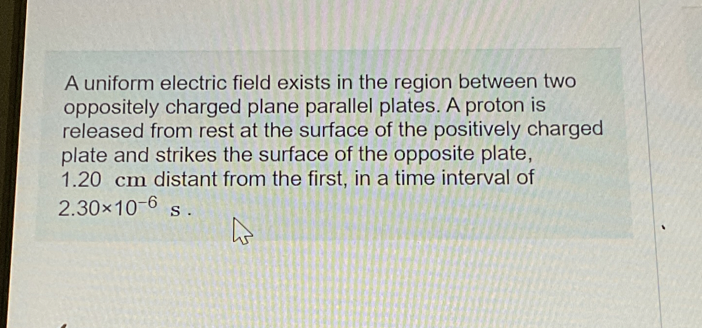 Solved A uniform electric field exists in the region between | Chegg.com