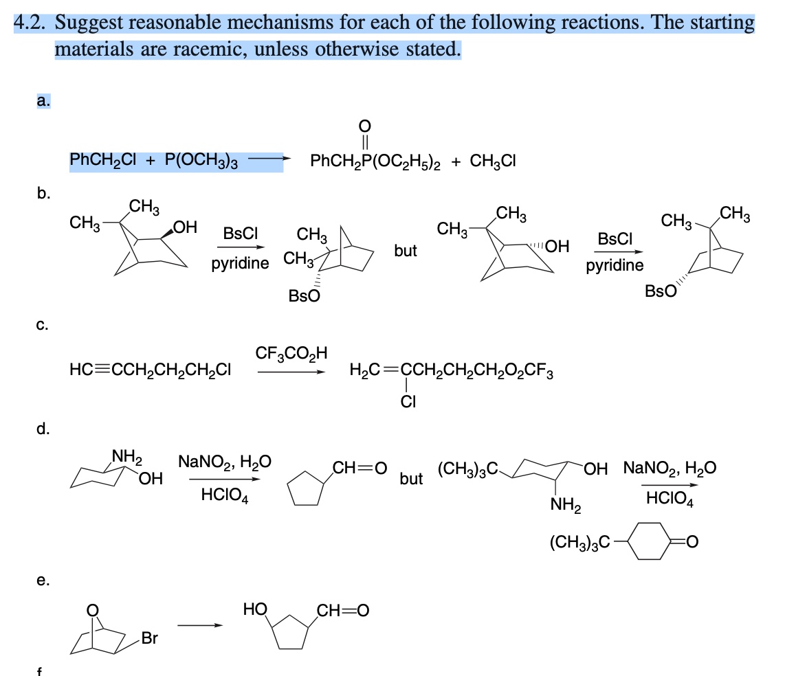 Solved 4.2. ﻿Suggest reasonable mechanisms for each of the | Chegg.com