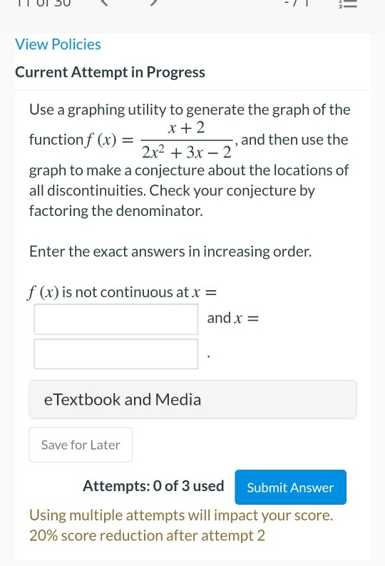 Solved -) View Policies Current Attempt in Progress x + 2 | Chegg.com