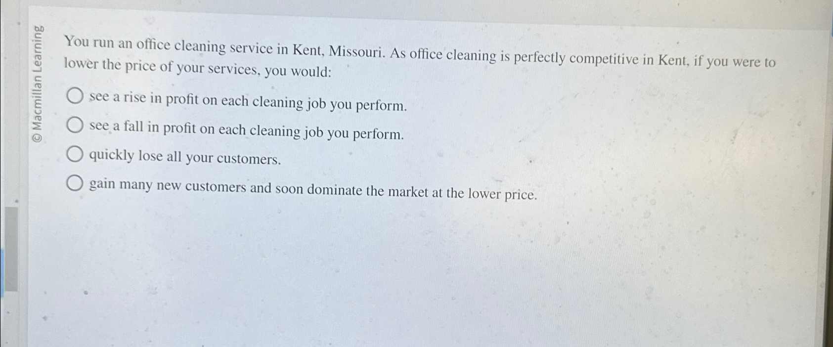 Solved () an ﻿ You run an office cleaning service in Kent, | Chegg.com