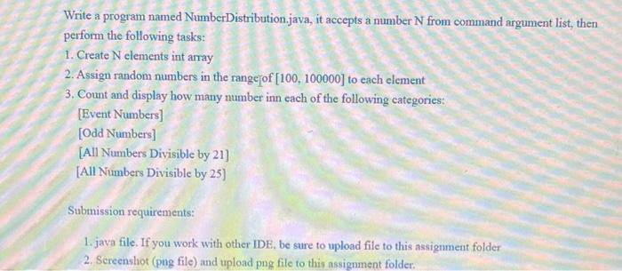 Solved Write a program named NumberDistribution.java, it | Chegg.com