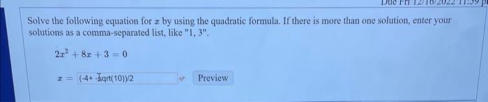 Solved Solve the following equation for x by using the | Chegg.com