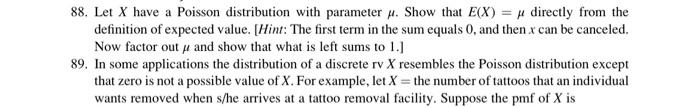 Solved 88. Let X have a Poisson distribution with parameter | Chegg.com