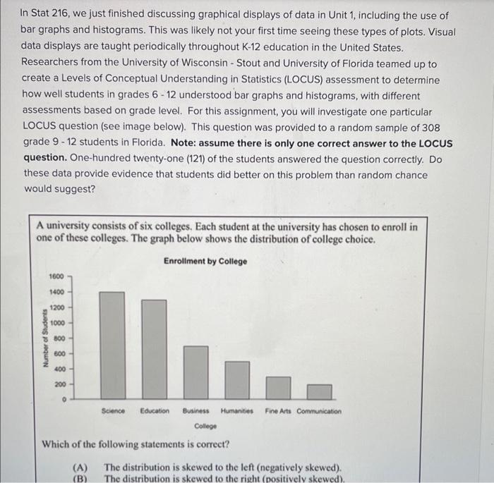 Solved In Stat 216, we just finished discussing graphical | Chegg.com