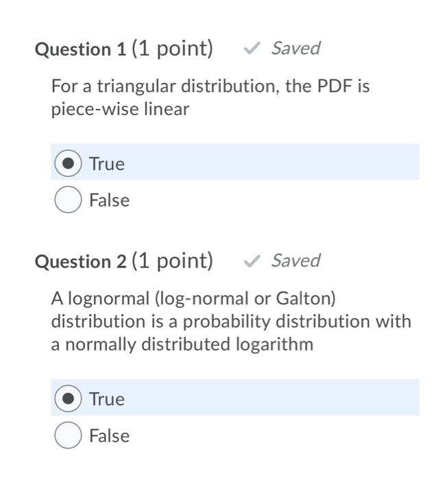 Solved Question 1 (1 point) Saved For a triangular | Chegg.com