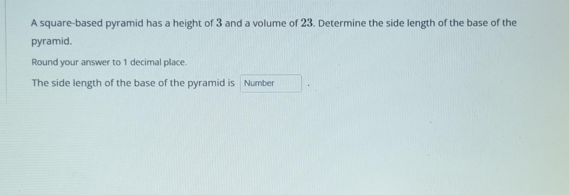 how to find side length of square based pyramid