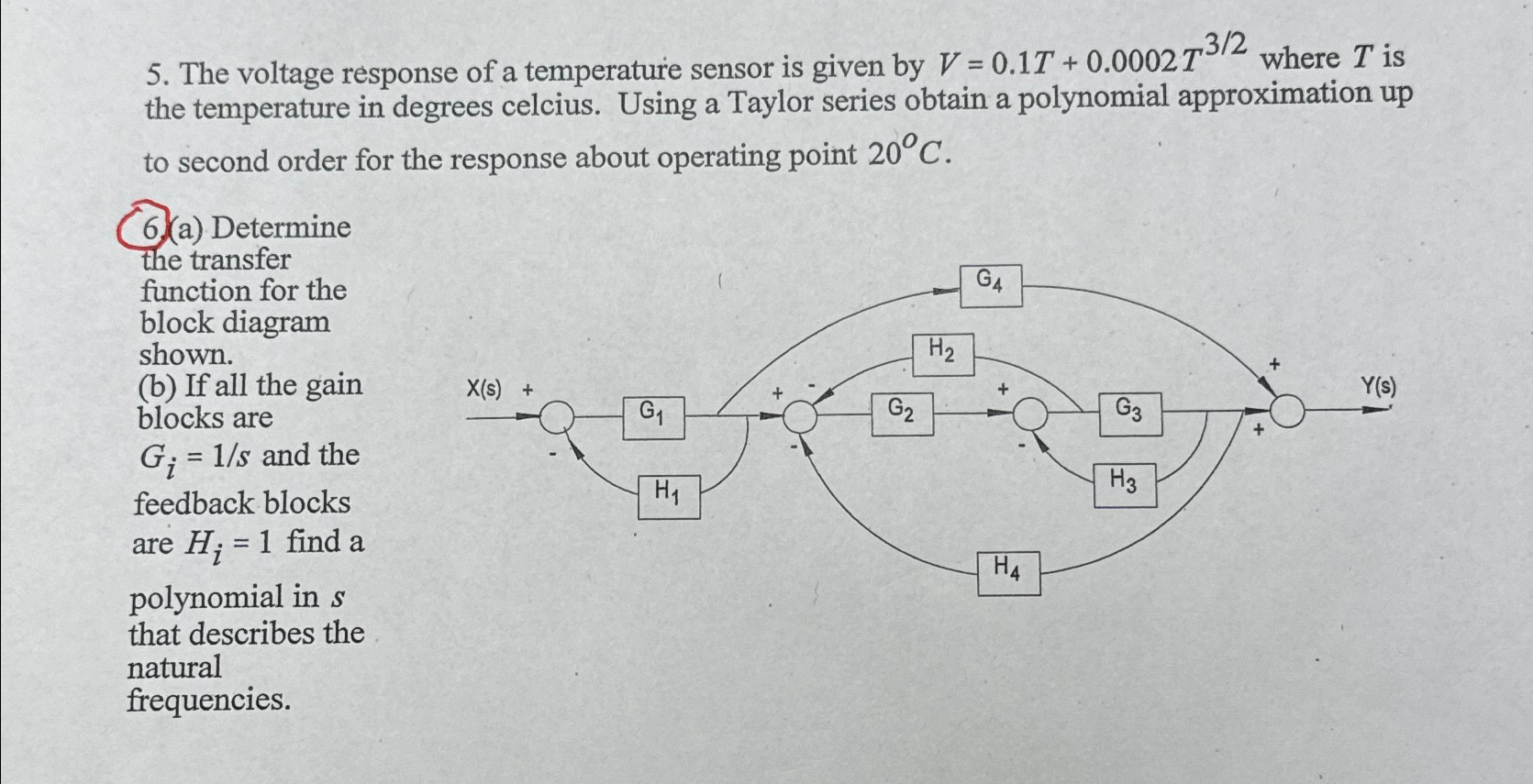 Solved The voltage response of a temperature sensor is given | Chegg.com