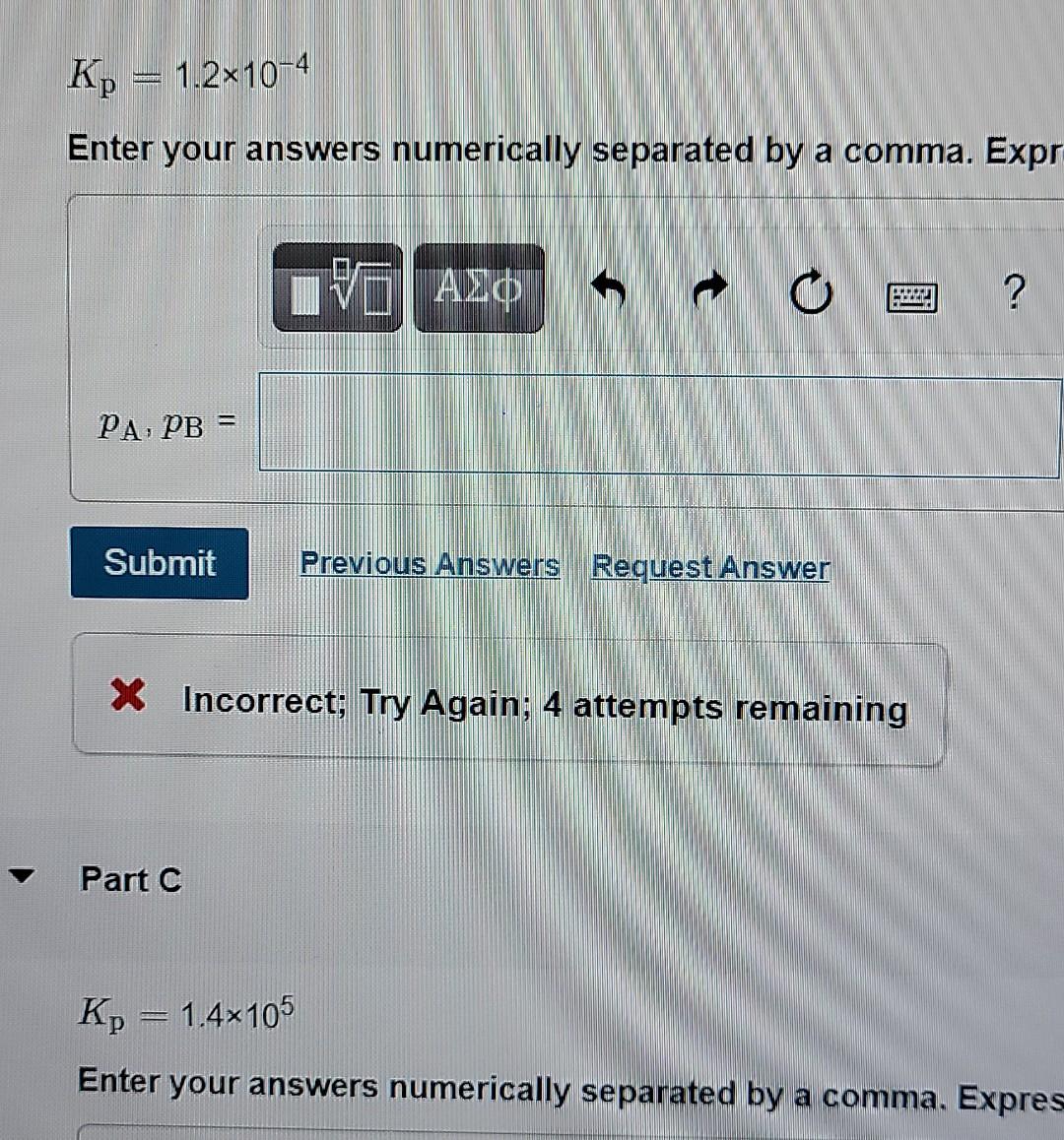 Solved Consider The Following Reaction: A (9) = 2 B (9) Find | Chegg.com