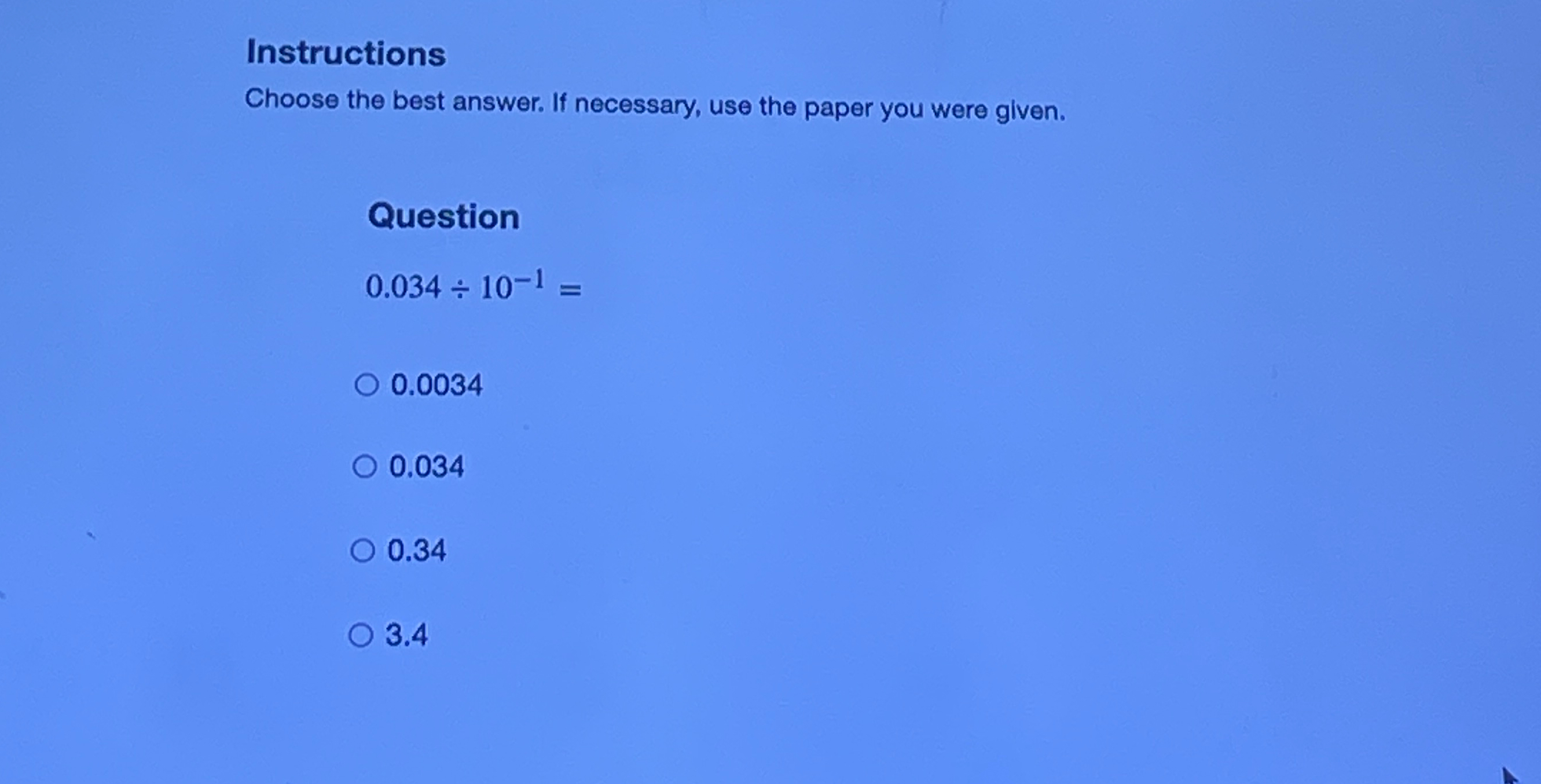 Solved InstructionsChoose the best answer. If necessary, use