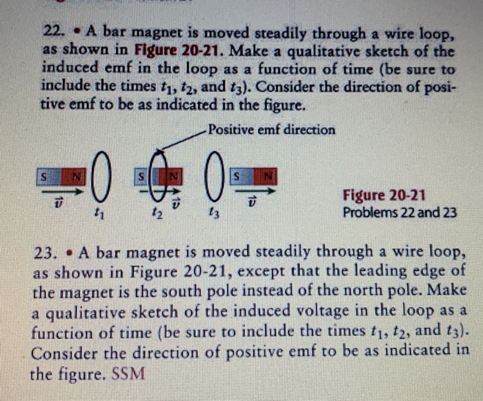 Solved 22. • A bar is moved steadily through a wire