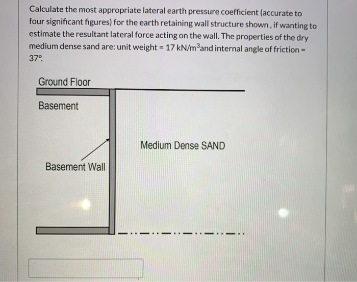Solved Calculate the most appropriate lateral earth pressure | Chegg.com