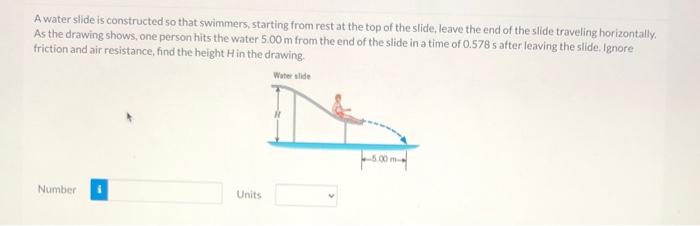 Solved A water slide is constructed so that swimmers, | Chegg.com