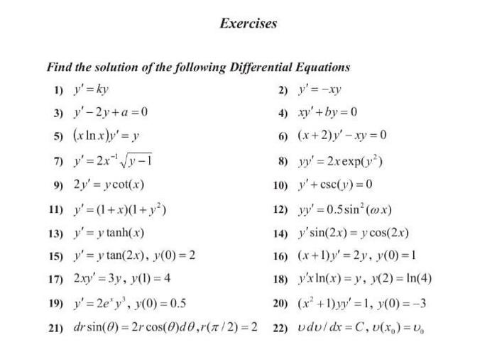 Solved Find The Solution Of The Following Differential 