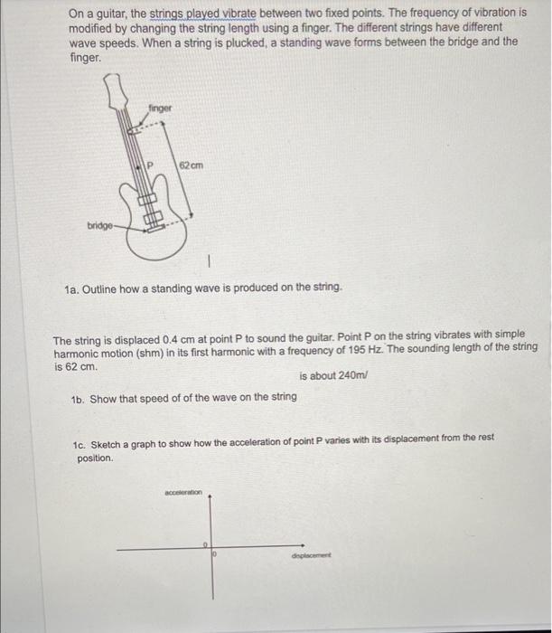 Solved On a guitar, the strings played vibrate between two