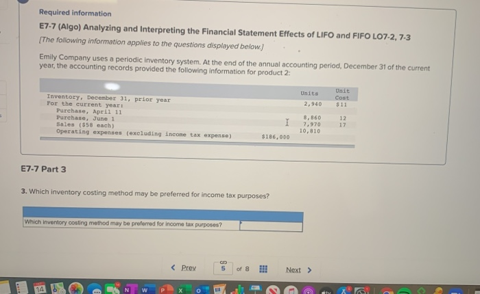 Solved Required Information E7-7 (Algo) Analyzing And | Chegg.com