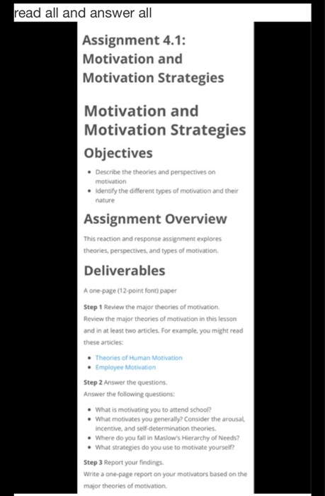 assignment 4 motivation