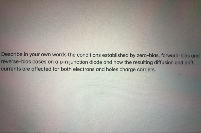 Solved Describe in your own words the conditions established | Chegg.com