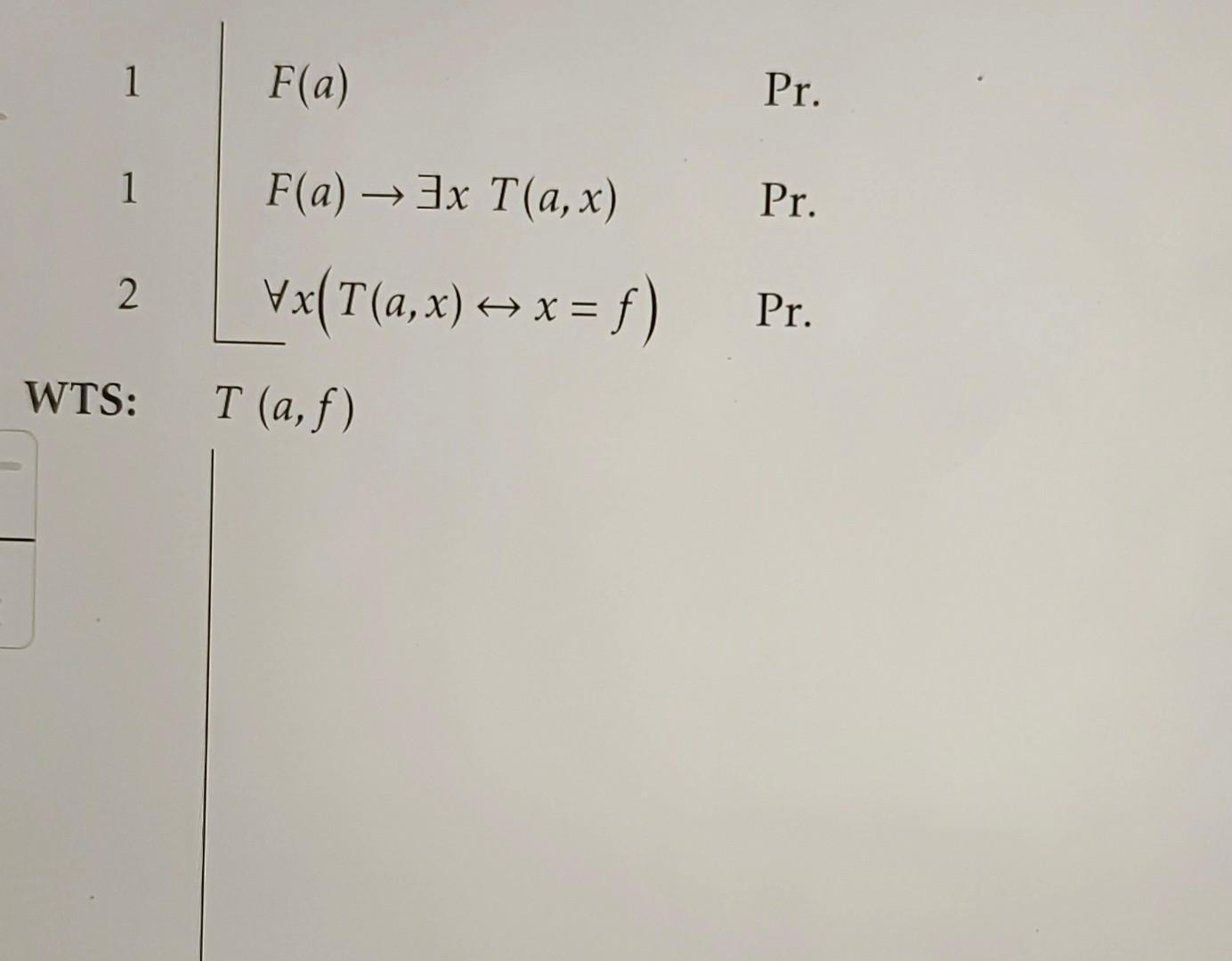 Write proof for First Order Logic Here are Four | Chegg.com