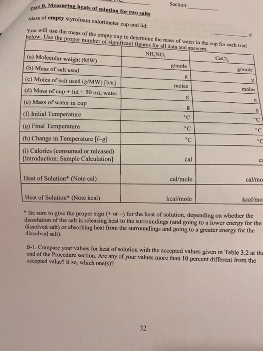 Section Energy Changes, Calorimetry and Specific Heat