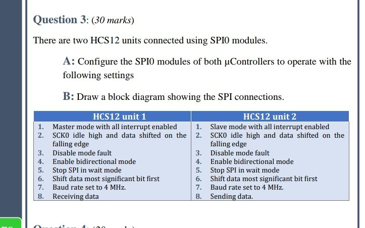 Question 3: (30 marks) There are two HCS12 units | Chegg.com