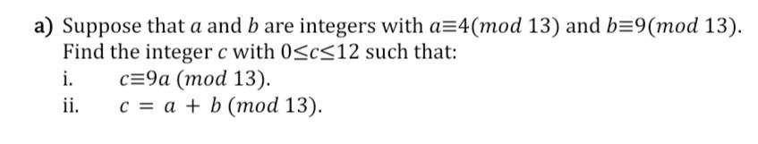 Solved A) ﻿Suppose That A And B ﻿are Integers With | Chegg.com | Chegg.com