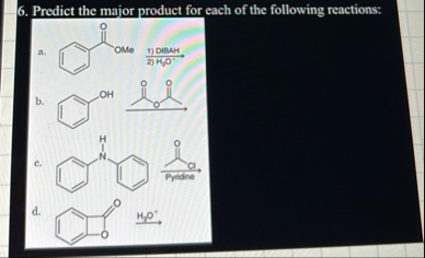 Solved Predict the major product for each of the following | Chegg.com