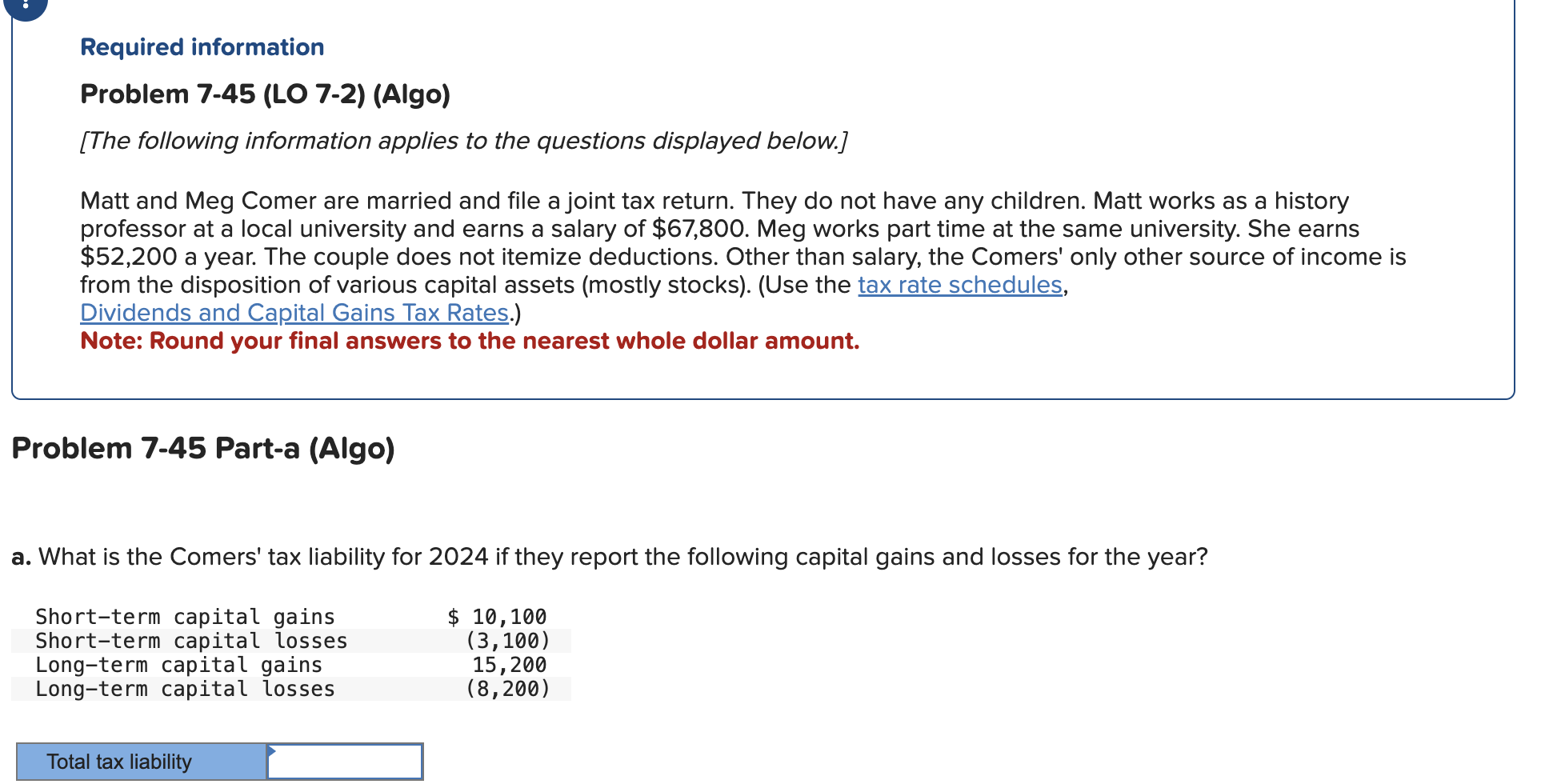 Required InformationProblem 7-45 (LO 7-2) (Algo)[The | Chegg.com